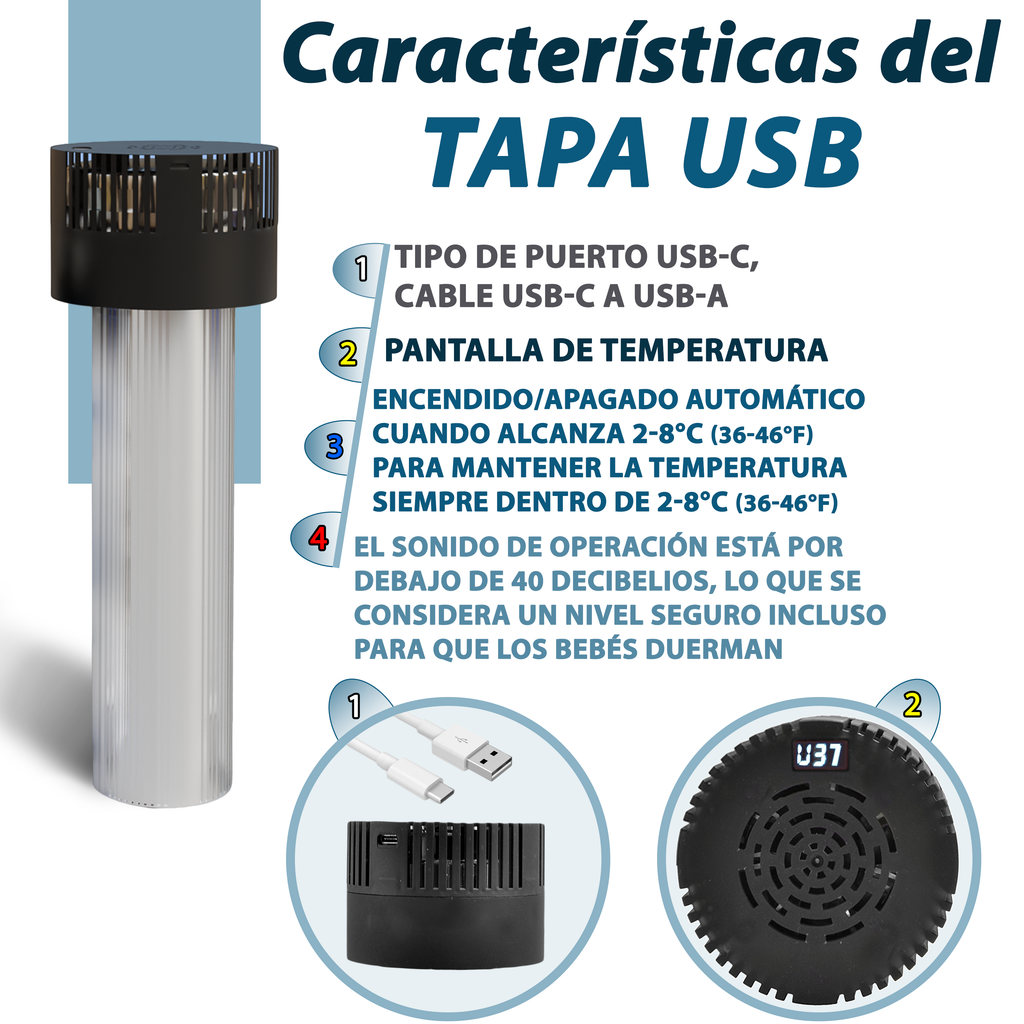 4AllFamily España - Voyager Mini Refrigerador Portátil Para Insulina y Medicamentos - Color Magenta - Tapa Enfriadora USB